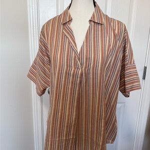 Madewell Women’s Striped Brown and Tan Shirt